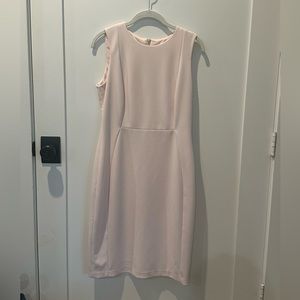Calvin Klein Sleeveless Sheath Dress | Size 10 | Baby Pink with Gold zipper